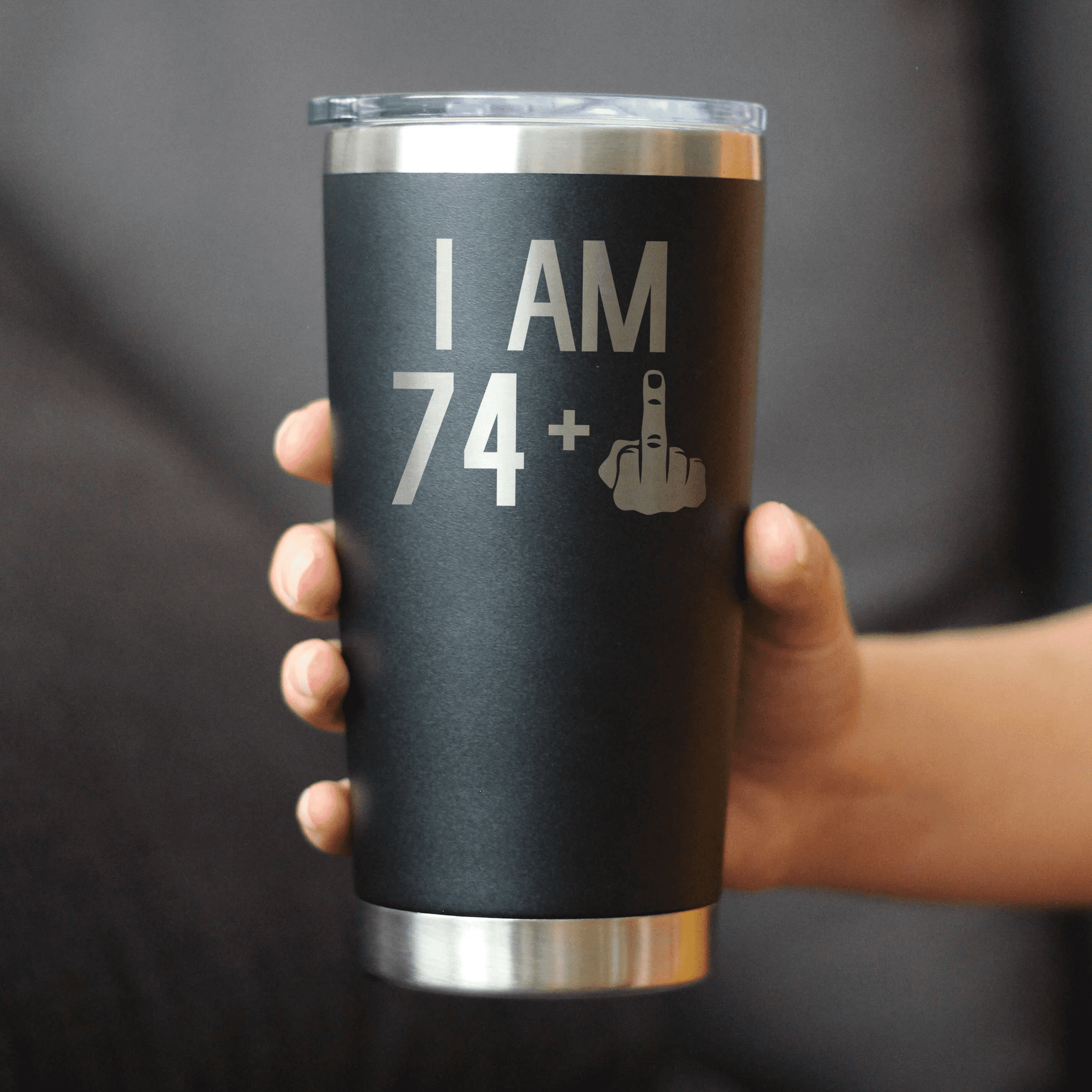 75th Birthday Gifts - Middle Finger Insulated Travel Tumbler Bevvee