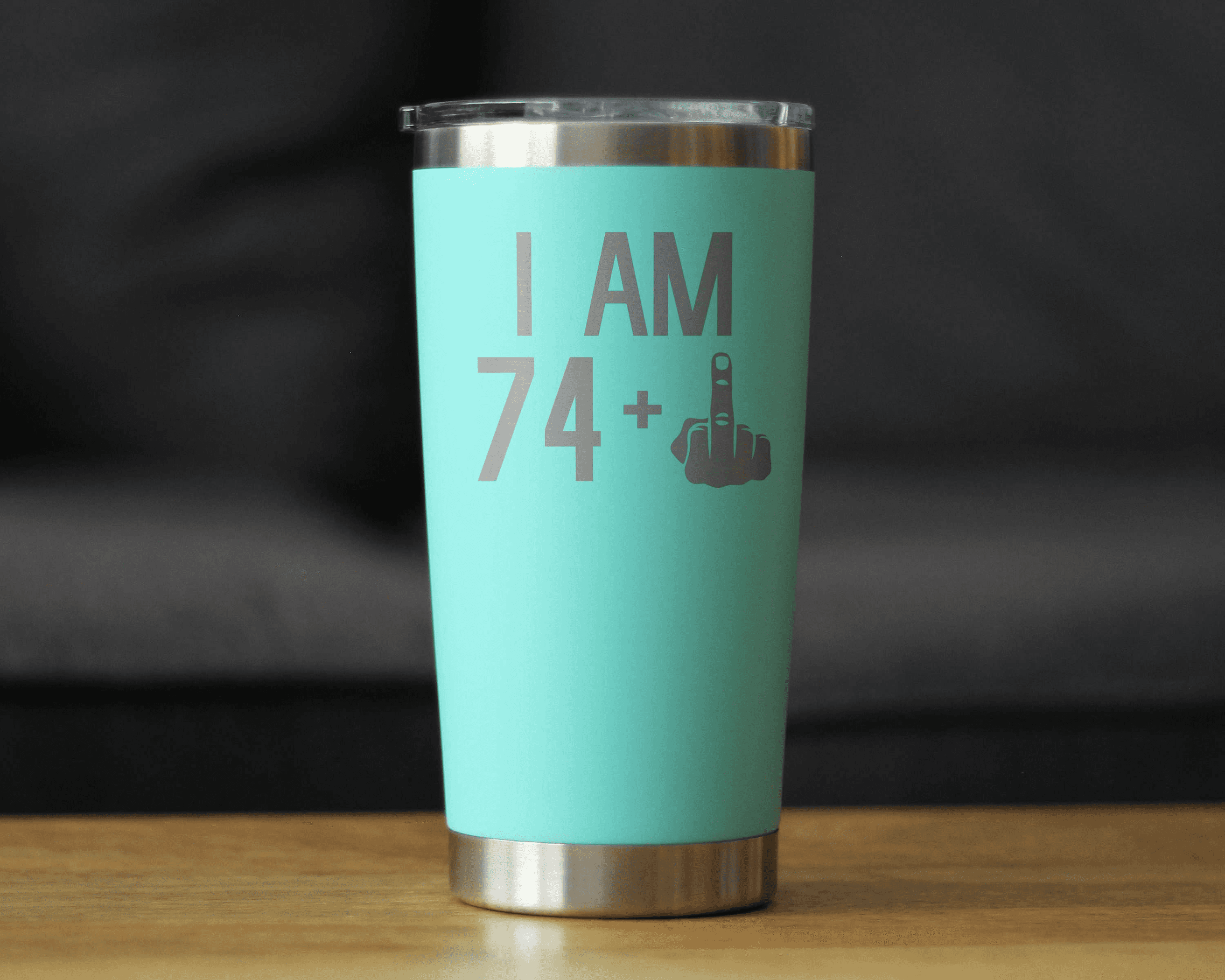 75th Birthday Gifts - Middle Finger Insulated Travel Tumbler Bevvee