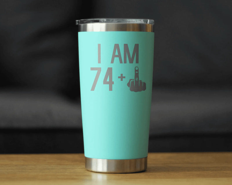 75th Birthday Gifts - Middle Finger Insulated Travel Tumbler Bevvee