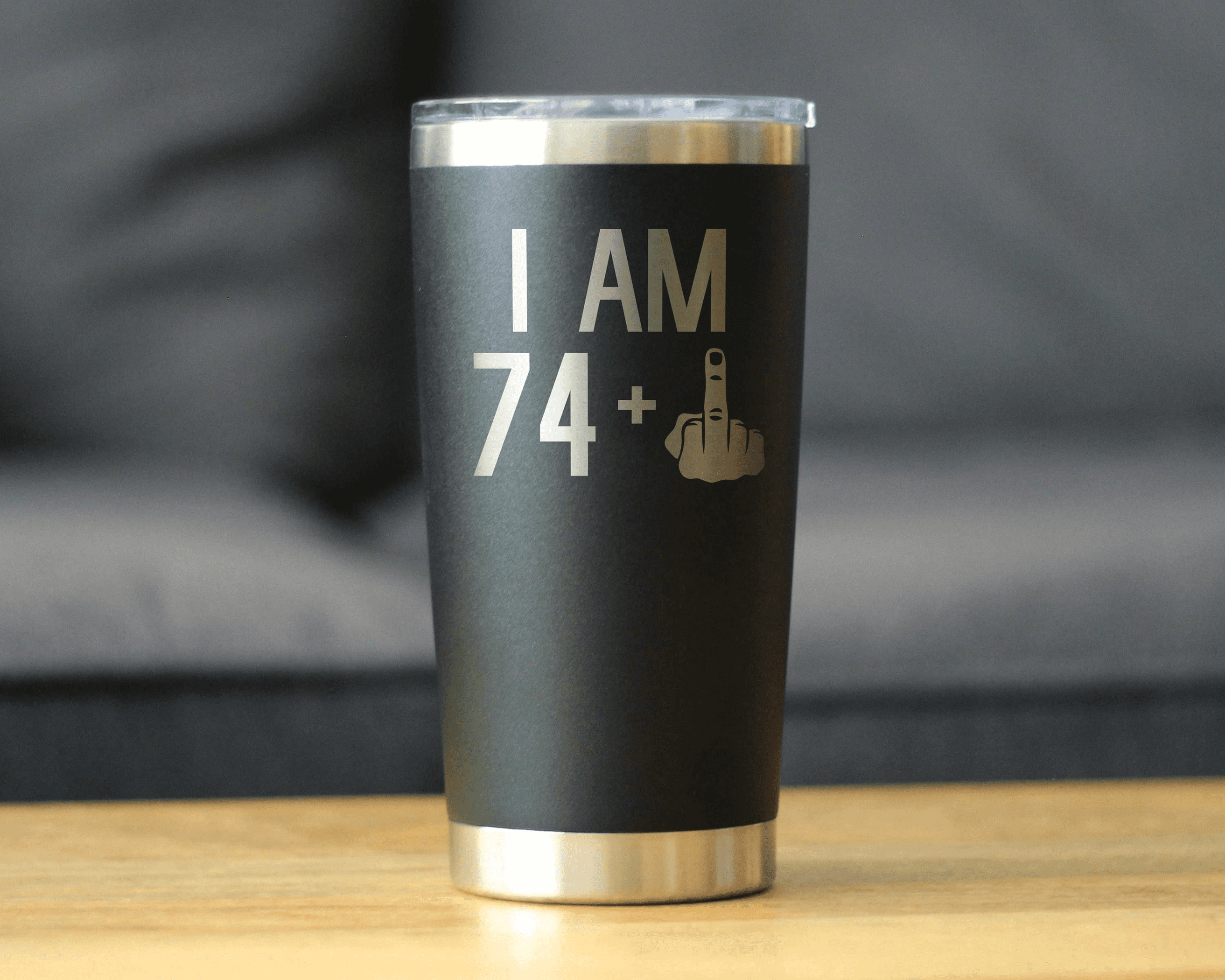 75th Birthday Gifts - Middle Finger Insulated Travel Tumbler Bevvee