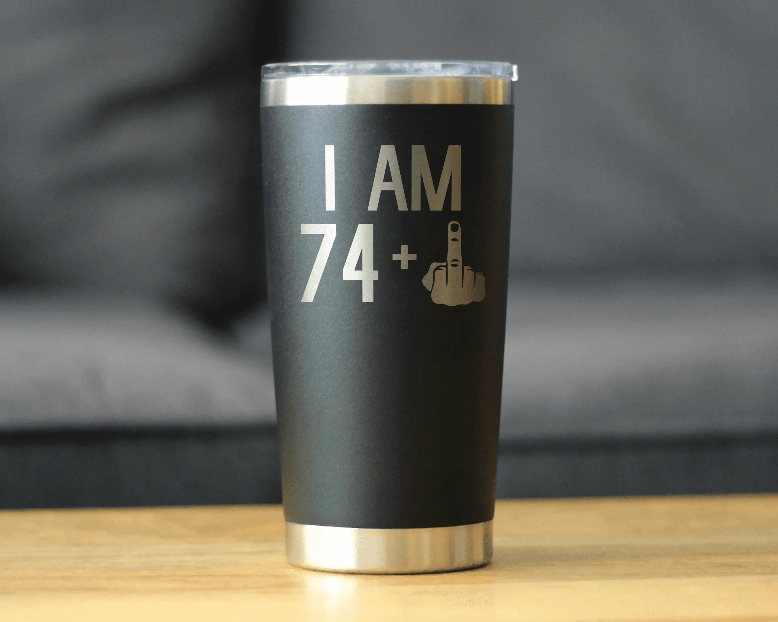 75th Birthday Gifts - Middle Finger Insulated Travel Tumbler Bevvee