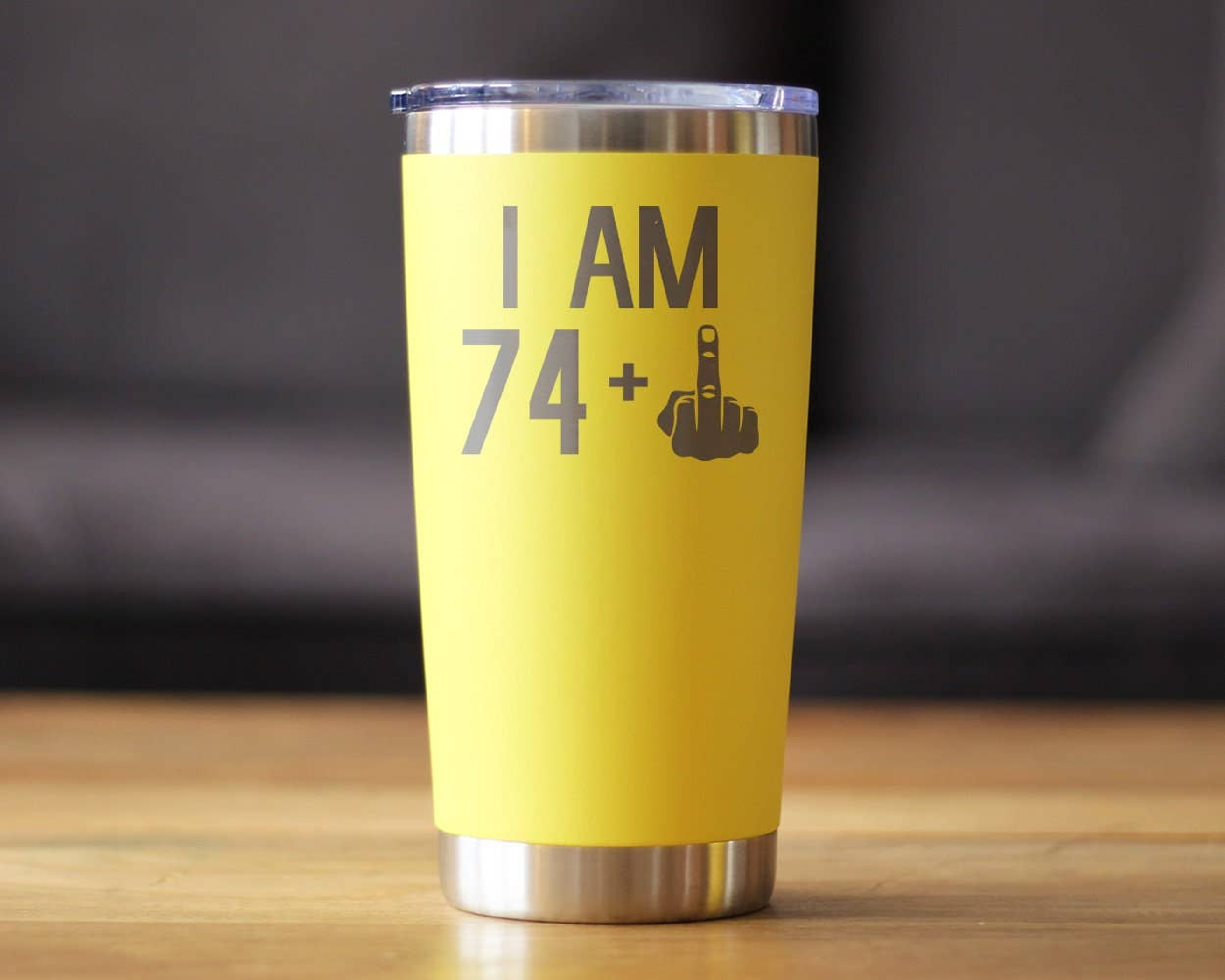 75th Birthday Gifts - Middle Finger Insulated Travel Tumbler Bevvee