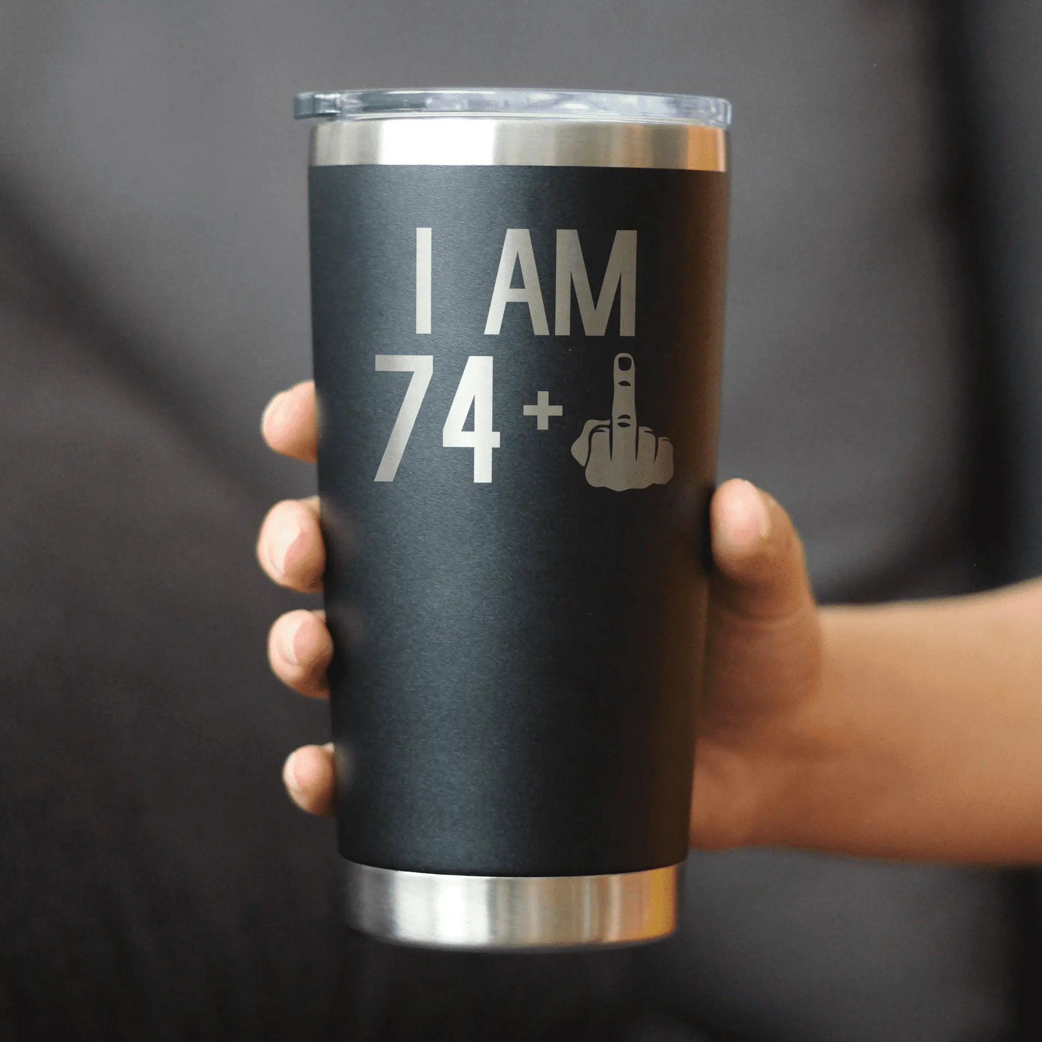 75th Birthday Gifts - Middle Finger Insulated Travel Tumbler Bevvee