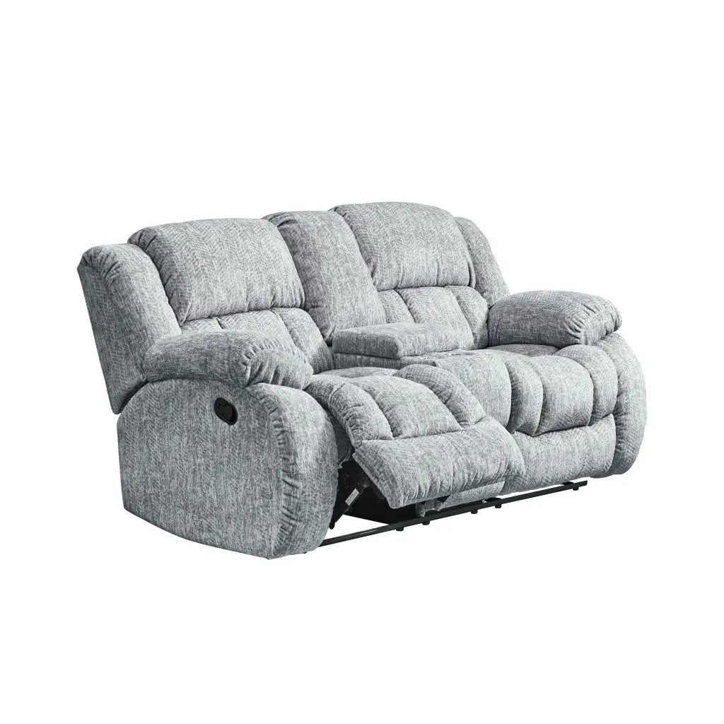 77" Light Gray Manual Reclining Loveseat With Storage - GreatEagleInc