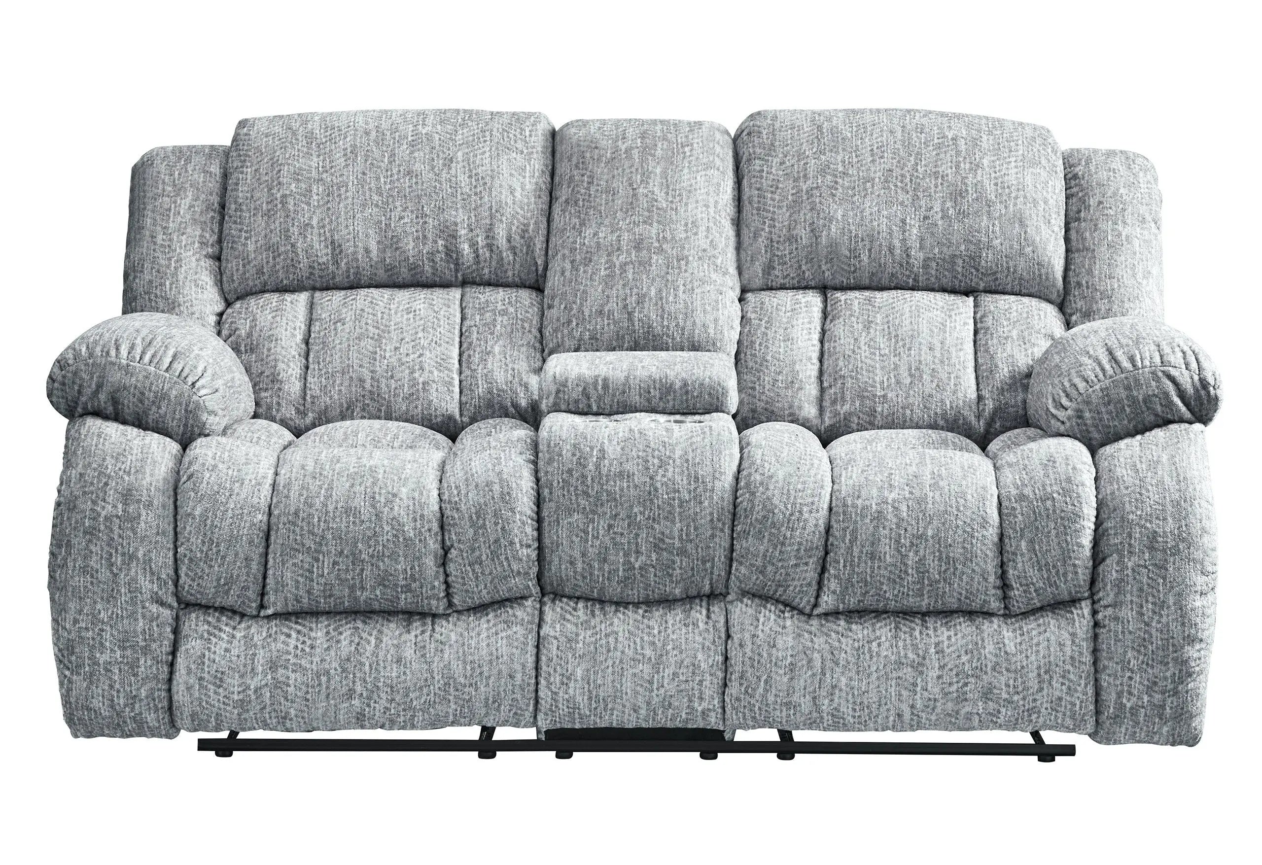 77" Light Gray Manual Reclining Loveseat With Storage - GreatEagleInc