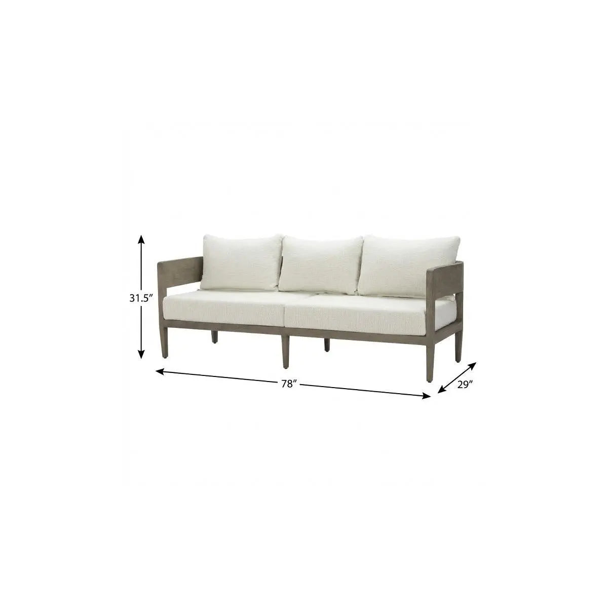 78" Beige Polypropylene Aluminum Sofa Homeroots Living Room