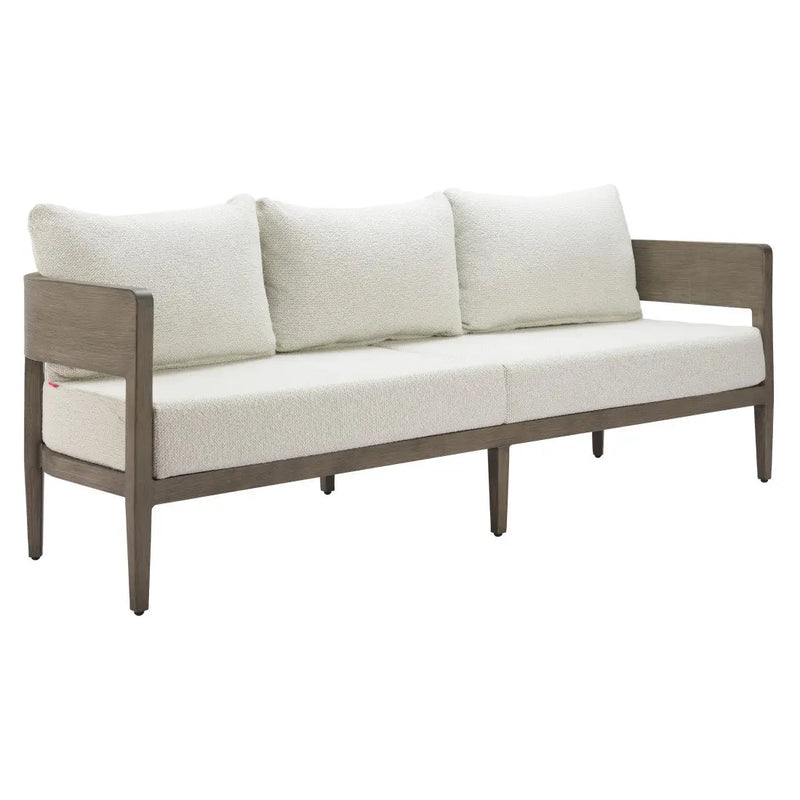 78" Beige Polypropylene Aluminum Sofa Homeroots Living Room