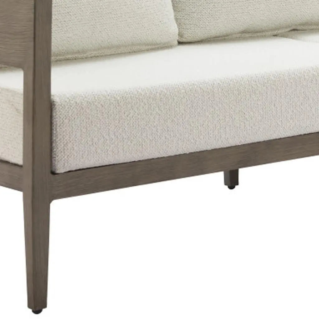 78" Beige Polypropylene Aluminum Sofa Homeroots Living Room