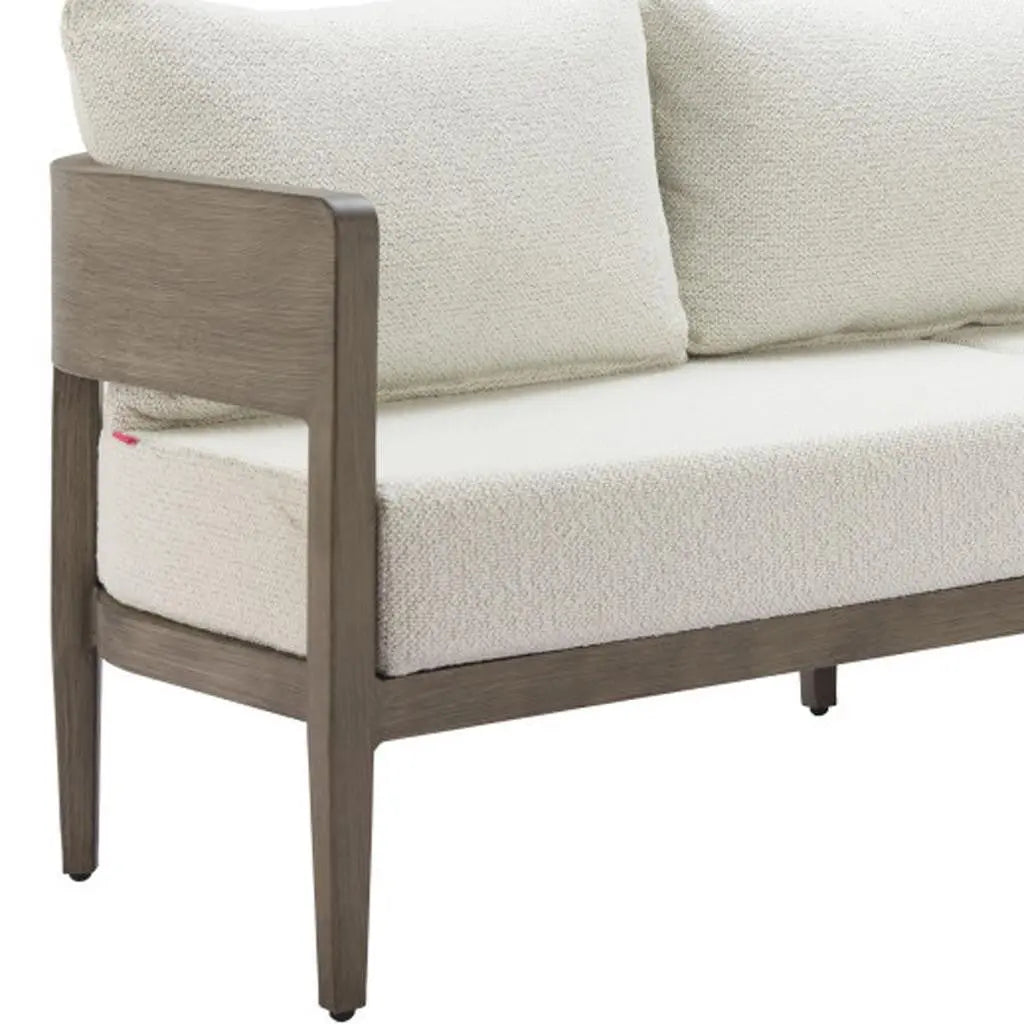 78" Beige Polypropylene Aluminum Sofa Homeroots Living Room