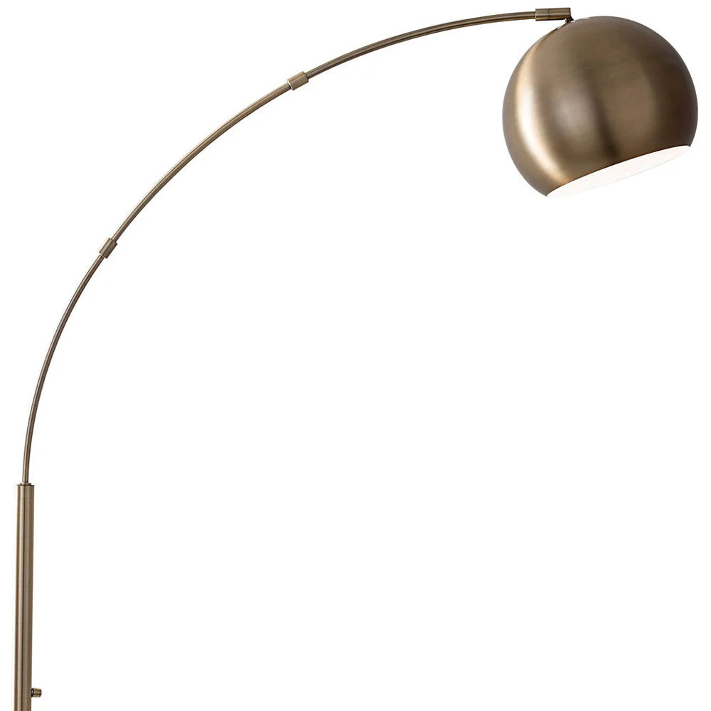 78" Brass Metal Arc Floor Lamp With Brass Metal Bowl Shade - GreatEagleInc