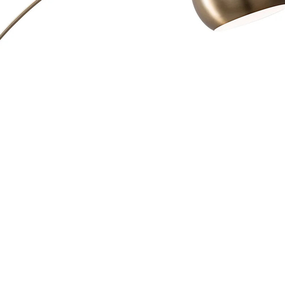 78" Brass Metal Arc Floor Lamp With Brass Metal Bowl Shade - GreatEagleInc