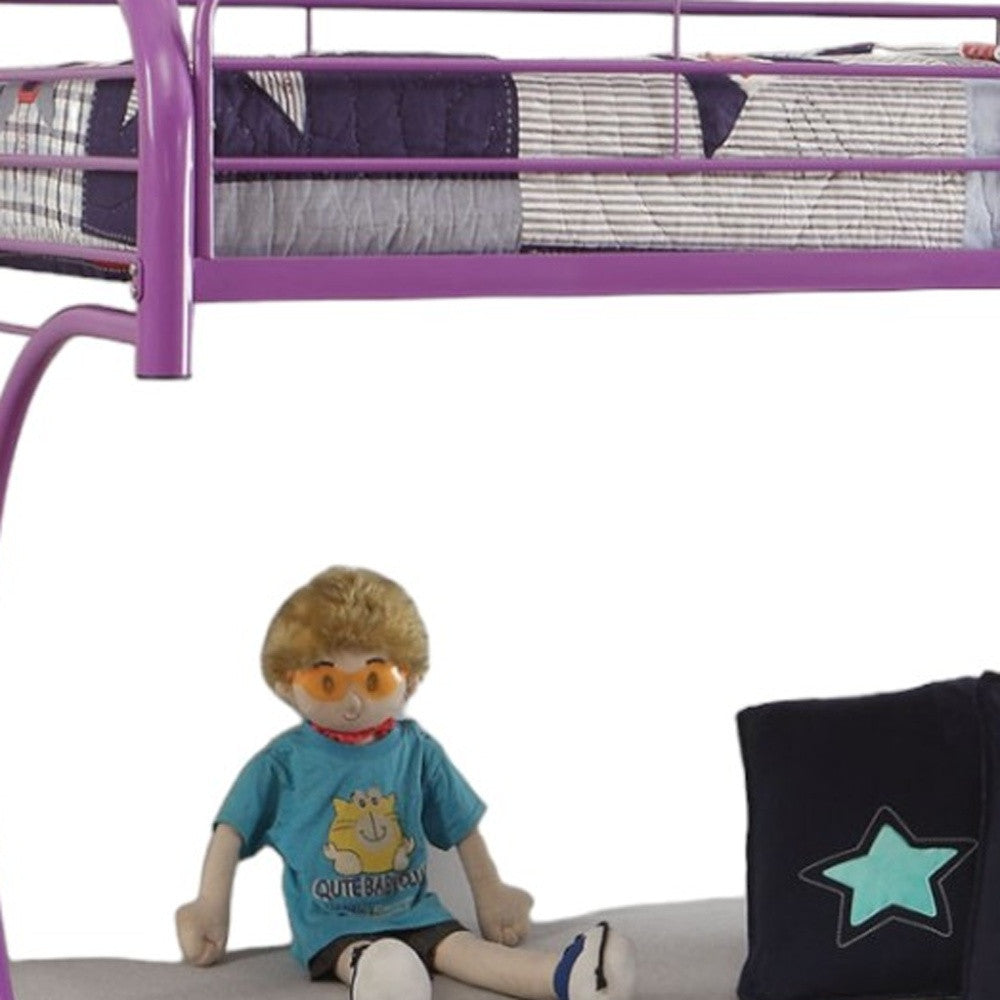 78" X 41" X 65" Twin Over Full Purple Metal Tube Futon Bunk Bed - GreatEagleInc