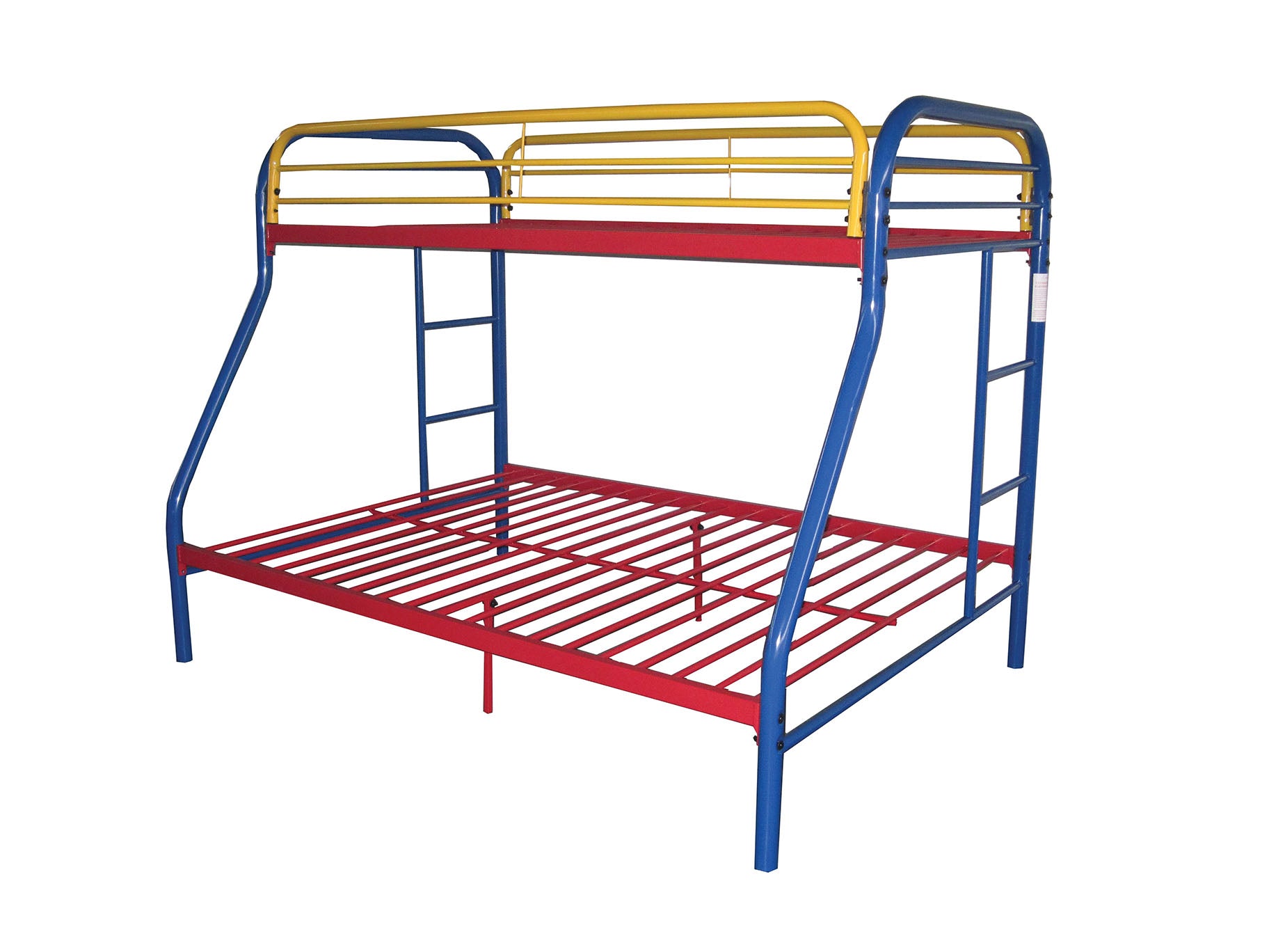 78" X 54" X 60" Twin Over Full Rainbow Metal Tube Bunk Bed - GreatEagleInc