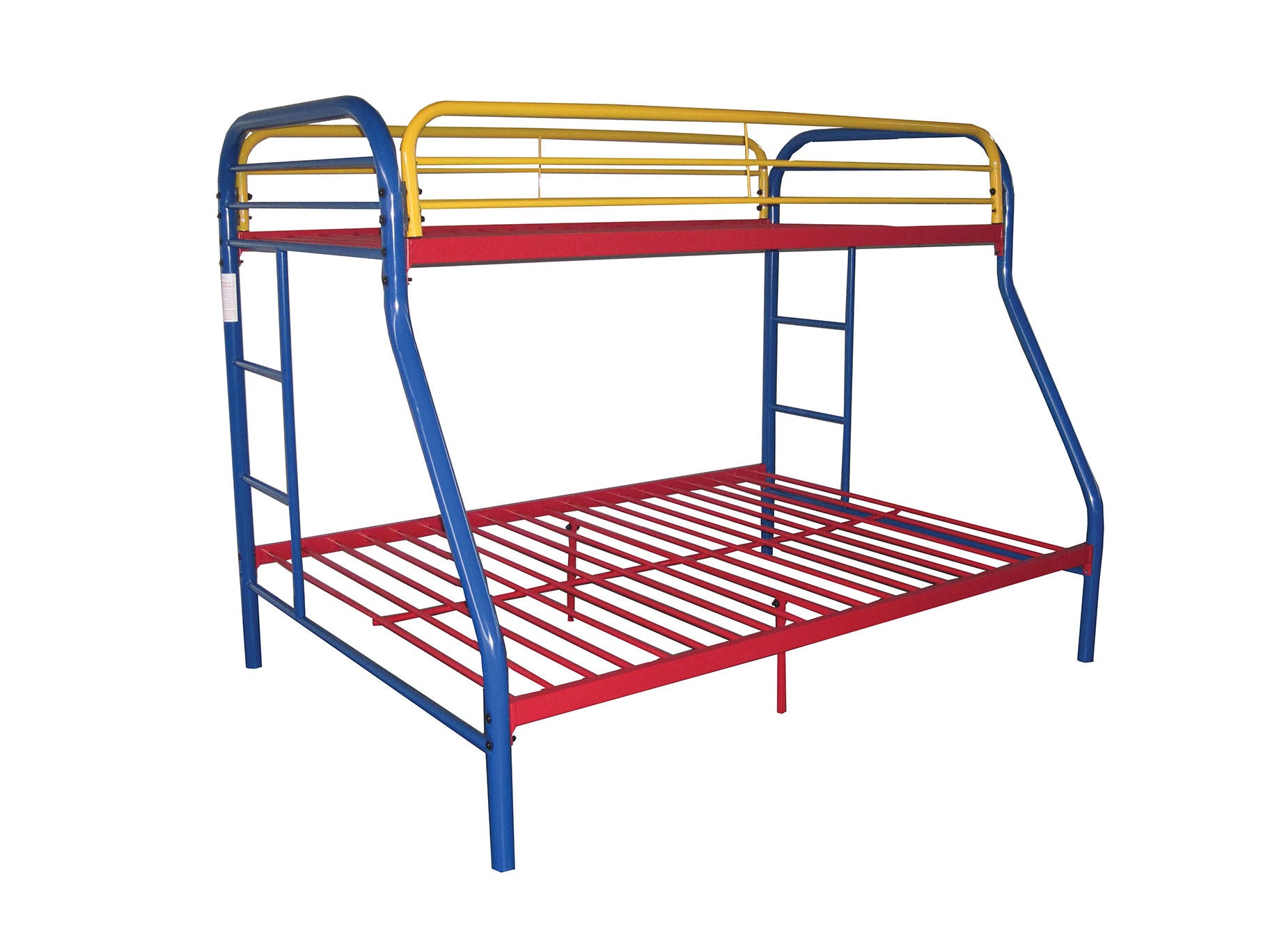 78" X 54" X 60" Twin Over Full Rainbow Metal Tube Bunk Bed - GreatEagleInc