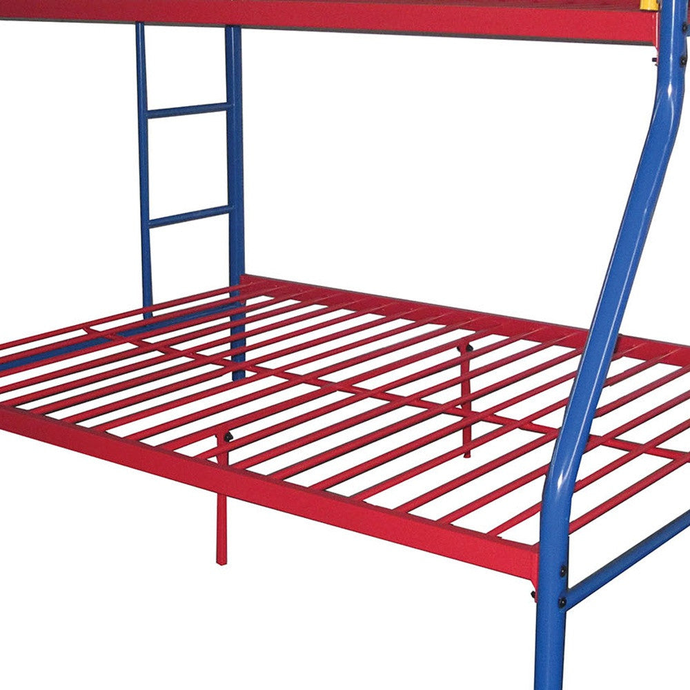 78" X 54" X 60" Twin Over Full Rainbow Metal Tube Bunk Bed - GreatEagleInc