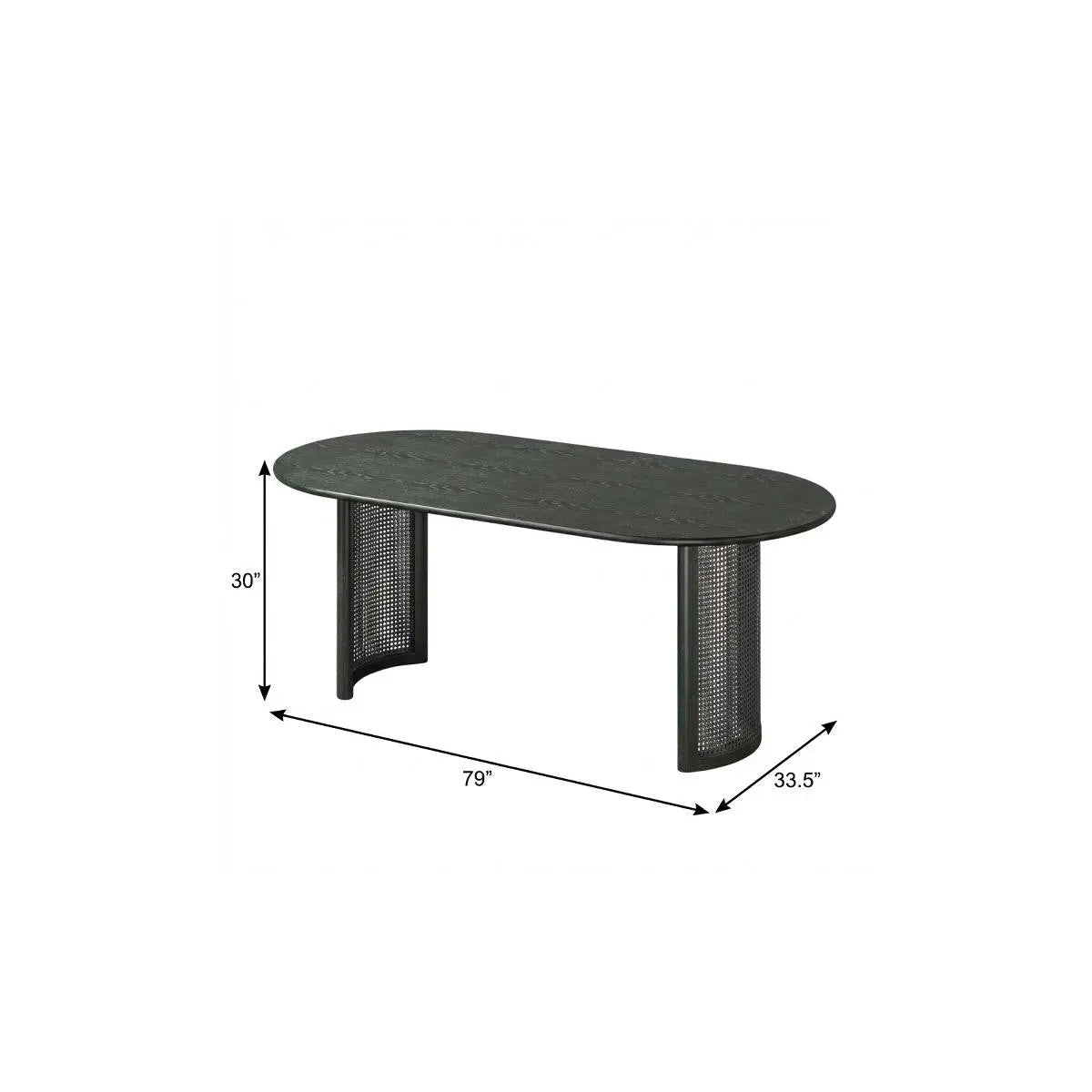 79" Black Solid Wood Double Pedestal Base Oval Dining Table Homeroots Kitchen & Dining