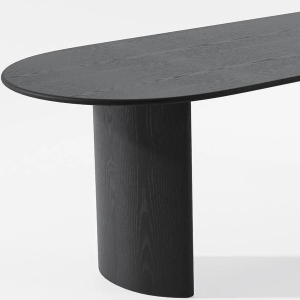79" Black Solid Wood Double Pedestal Base Oval Dining Table Homeroots Kitchen & Dining