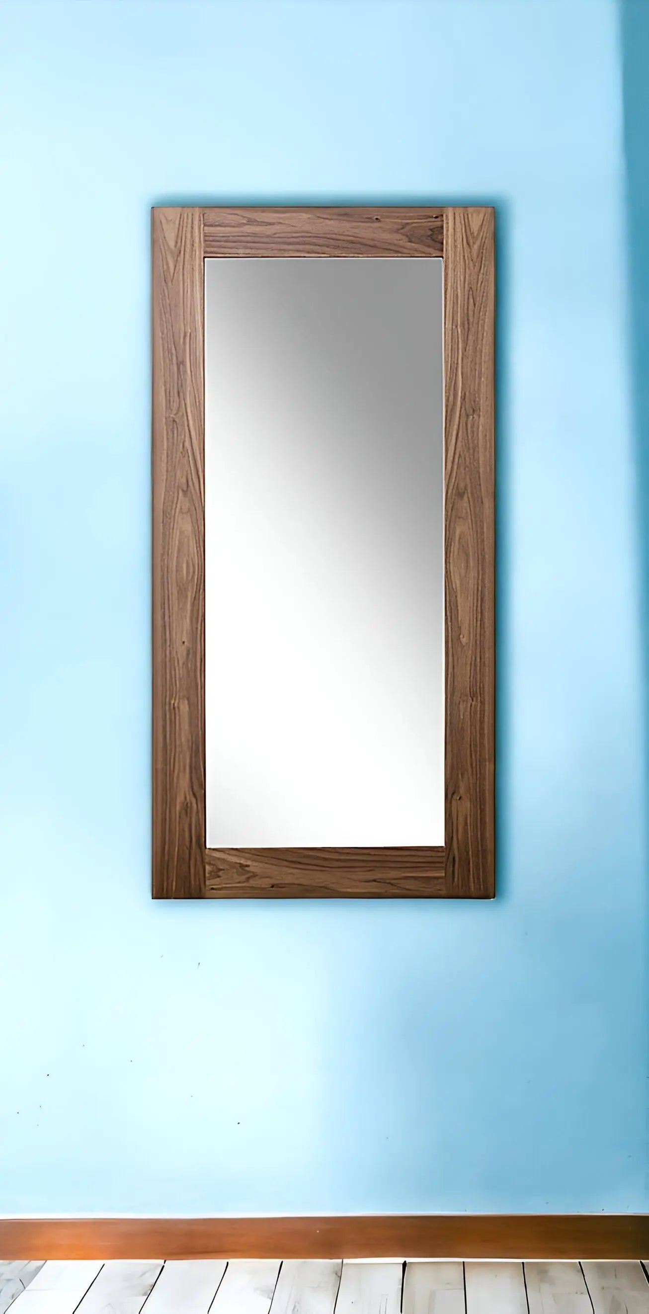 79" Brown Framed Leaning Full Length Hanging Mirror Homeroots Bed & Bath