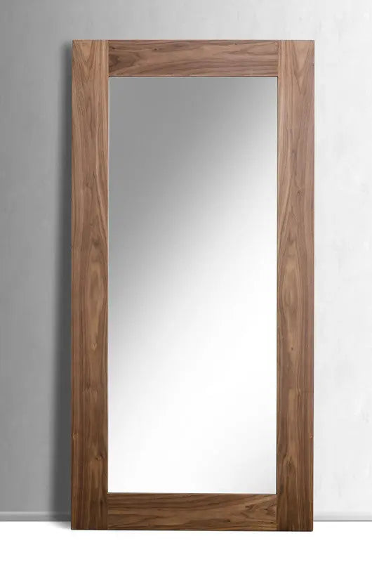 79" Brown Framed Leaning Full Length Hanging Mirror Homeroots Bed & Bath