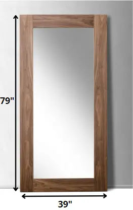 79" Brown Framed Leaning Full Length Hanging Mirror Homeroots Bed & Bath