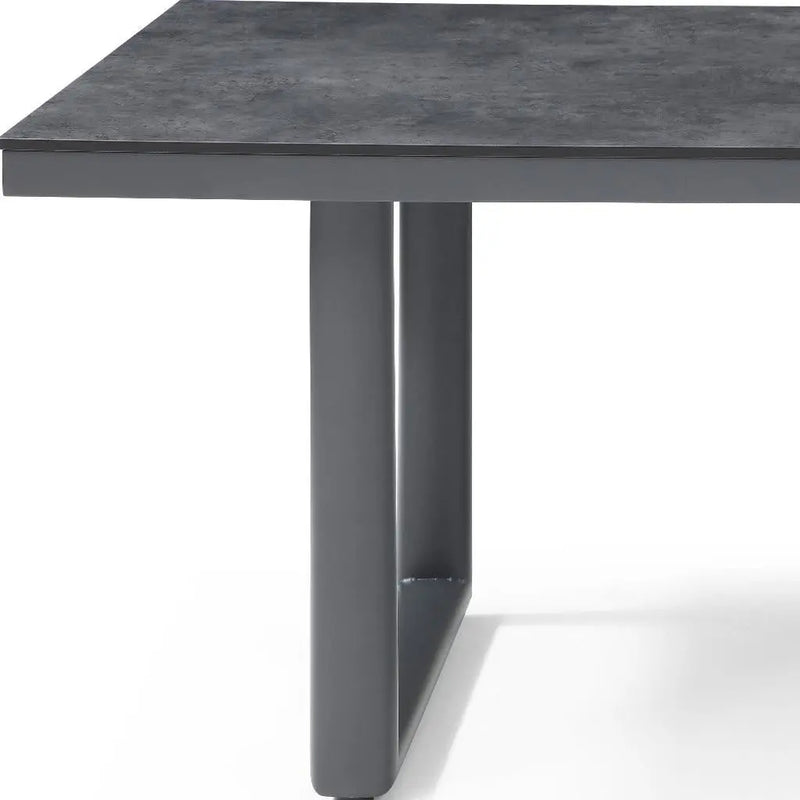 79" Dark Gray Ceramic Steel and Aluminum Outdoor Dining Table Homeroots Outdoor