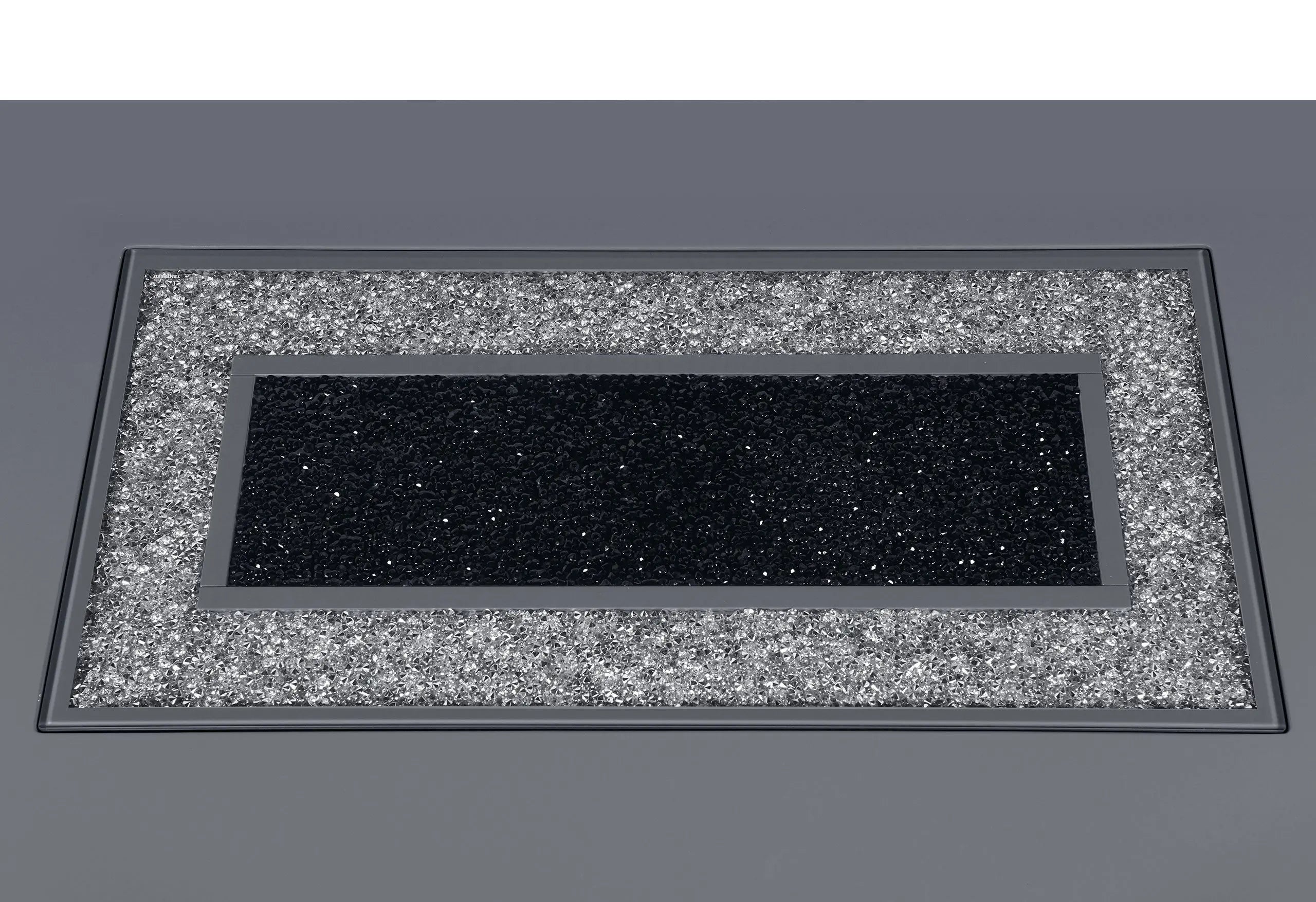 79" Dark Gray Faux Crystals Glass and Wood Pedestal Base Dining Table Homeroots Kitchen & Dining