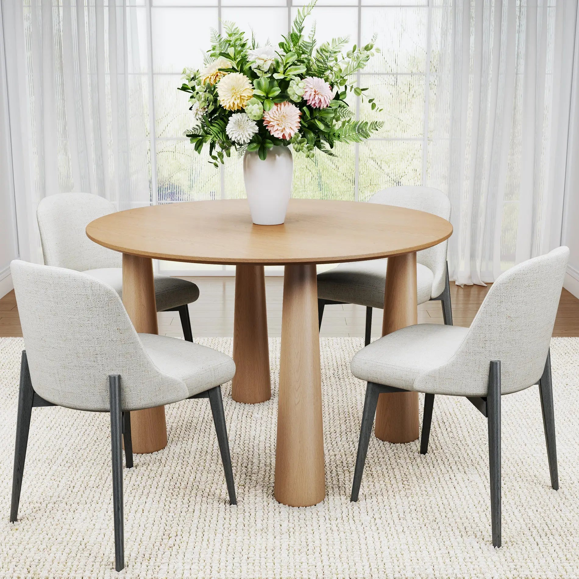 79" Natural Solid Wood Oval Dining Table Homeroots Kitchen & Dining
