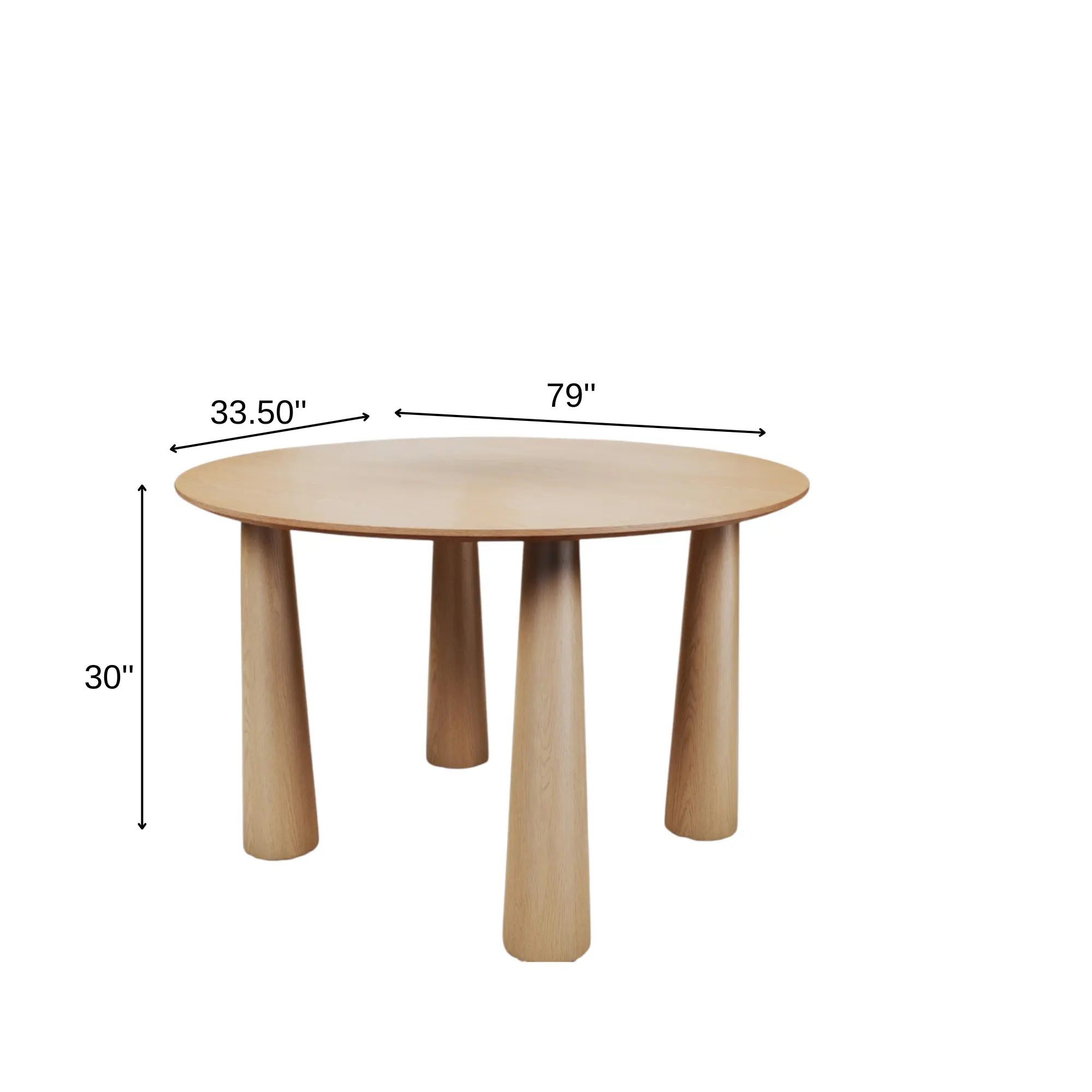 79" Natural Solid Wood Oval Dining Table Homeroots Kitchen & Dining