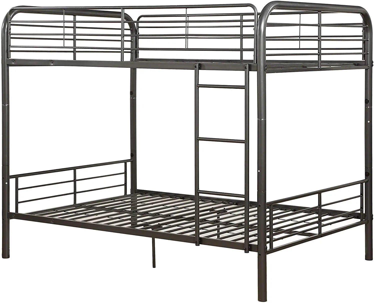 79" X 57" X 65" Gunmetal Metal Tube Full Over Full Bunk Bed Homeroots Bed & Bath