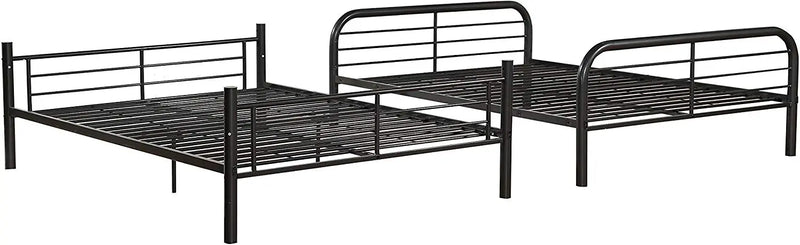 79" X 57" X 65" Gunmetal Metal Tube Full Over Full Bunk Bed Homeroots Bed & Bath