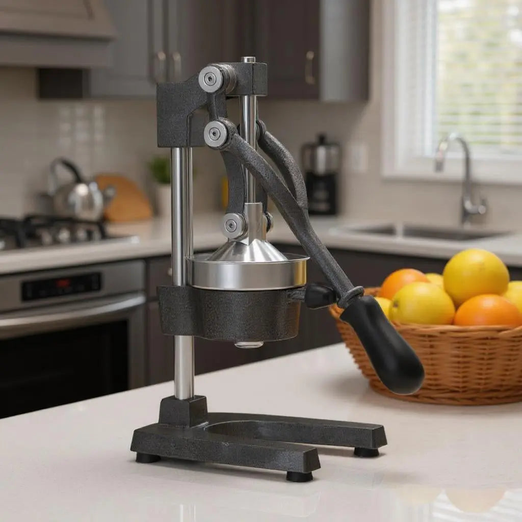 7" Black And Silver Stainless Steel Manual Juicer Homeroots Kitchen & Dining
