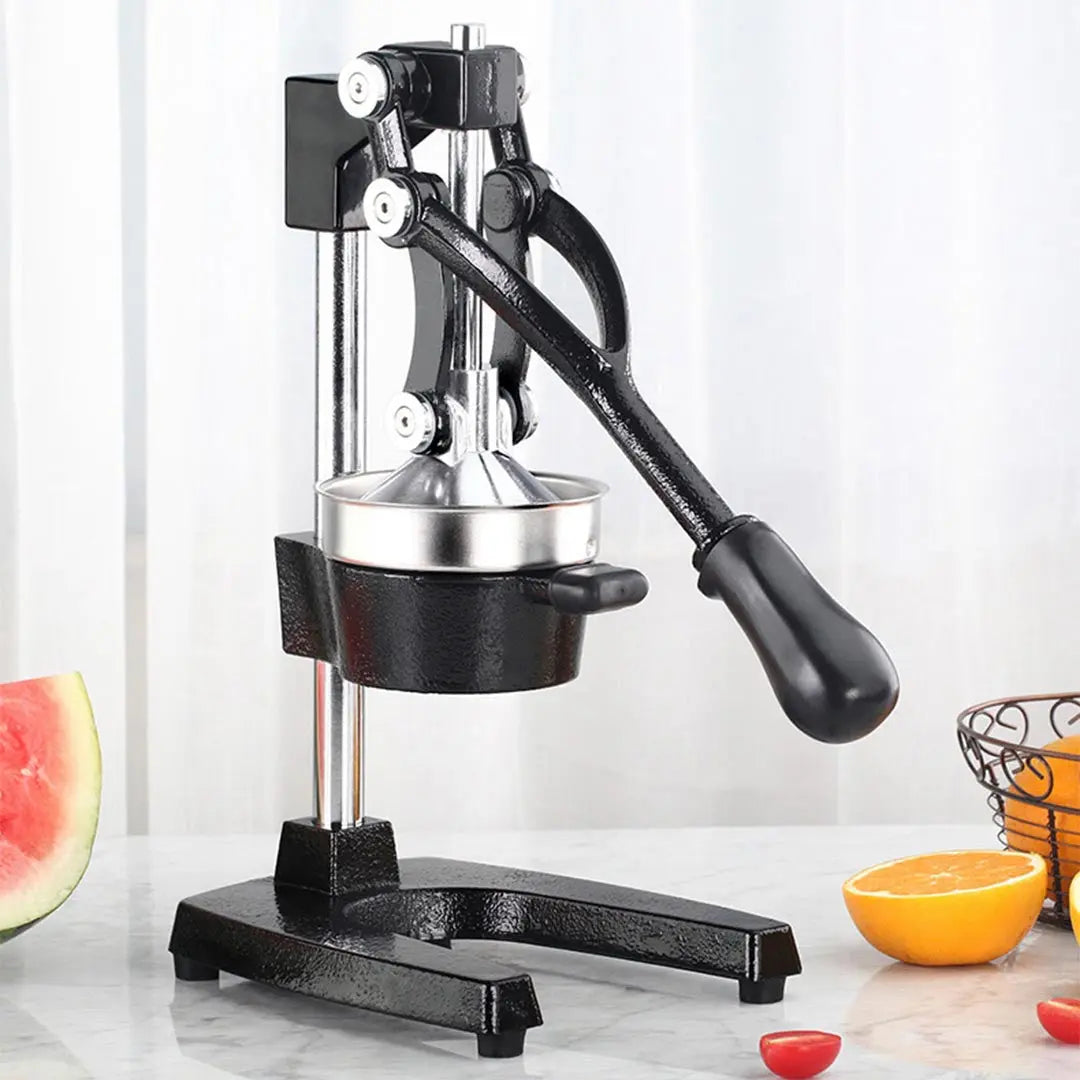 7" Black And Silver Stainless Steel Manual Juicer Homeroots Kitchen & Dining