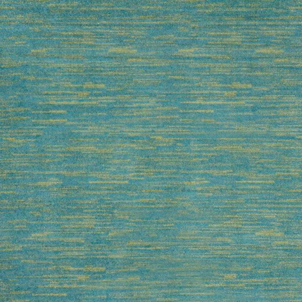 7' Blue And Green Square Indoor Outdoor Area Rug - GreatEagleInc
