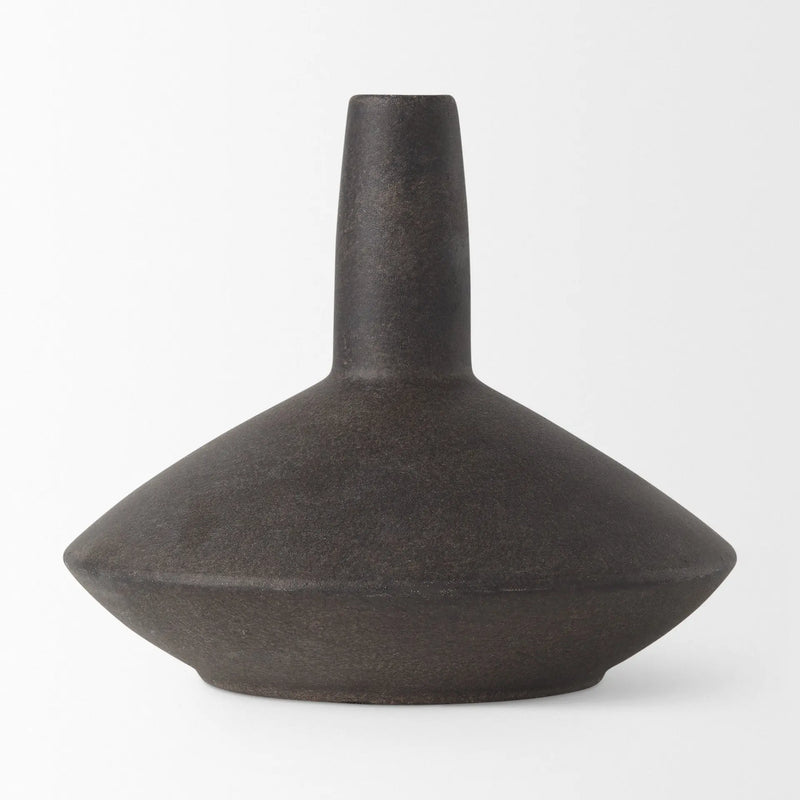 7" Brown Ceramic Bud Table Vase Homeroots Home Decor