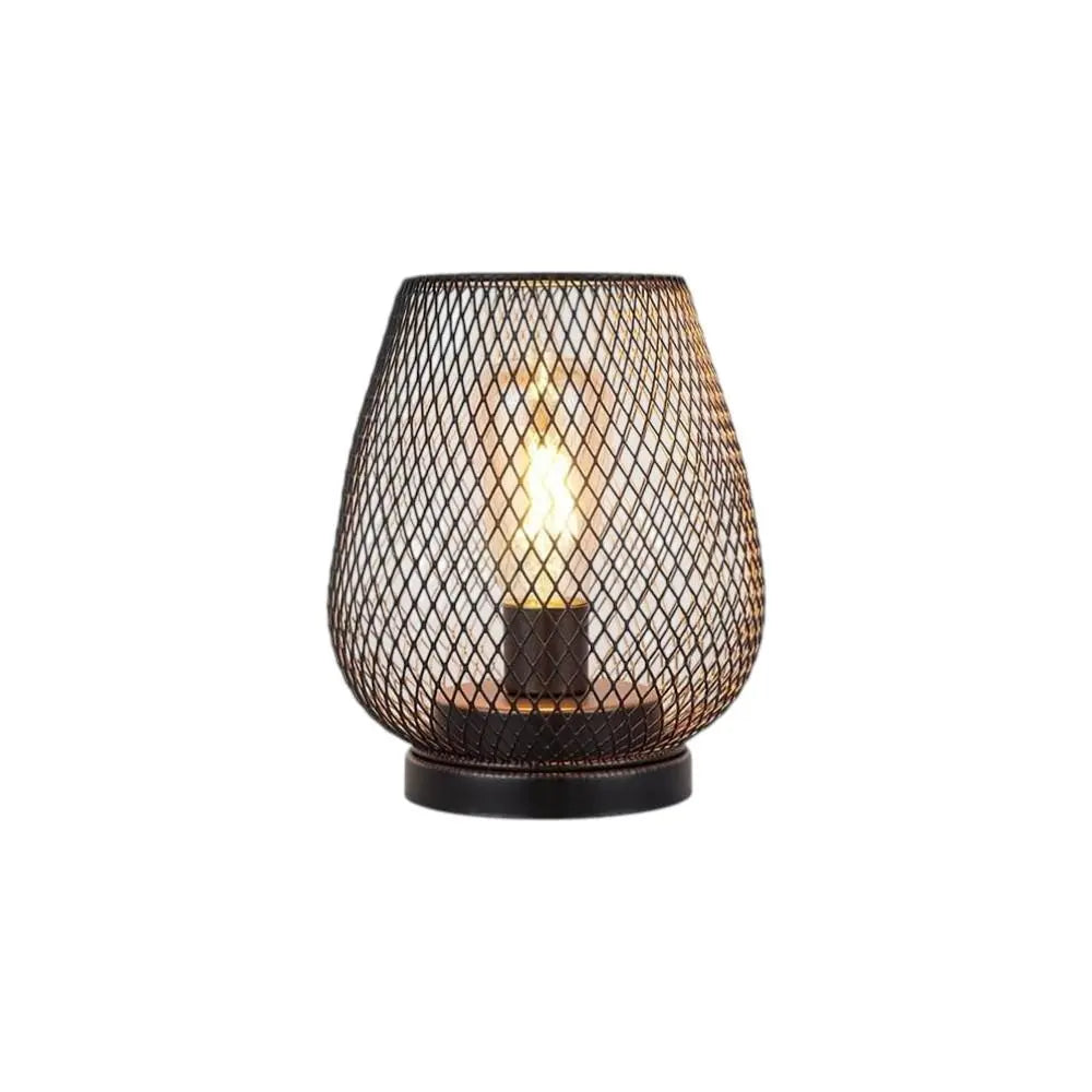 7" Brown Metal Pierced Novelty Desk Lamp With Novelty Shade Homeroots Lighting