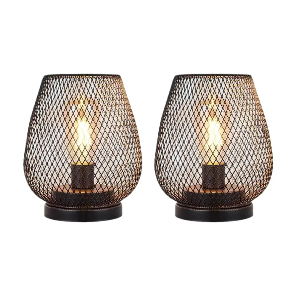 7" Brown Metal Pierced Novelty Desk Lamp With Novelty Shade Homeroots Lighting