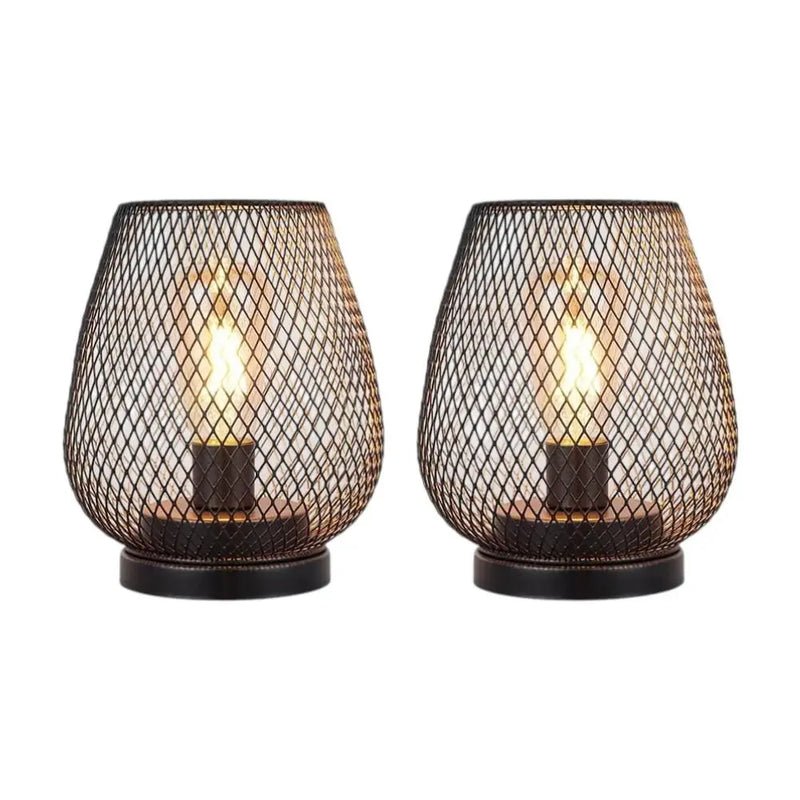 7" Brown Metal Pierced Novelty Desk Lamp With Novelty Shade Homeroots Lighting
