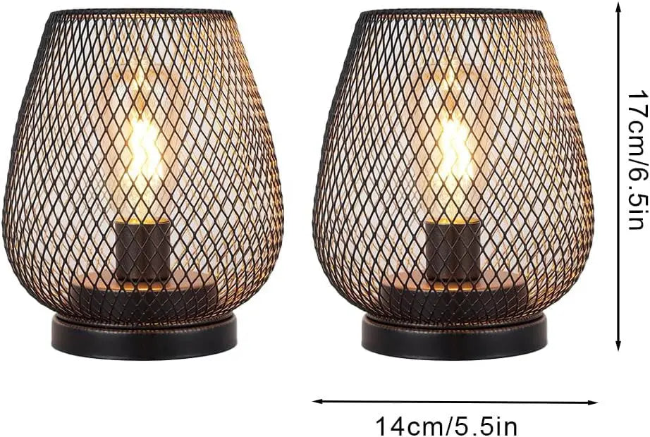 7" Brown Metal Pierced Novelty Desk Lamp With Novelty Shade Homeroots Lighting