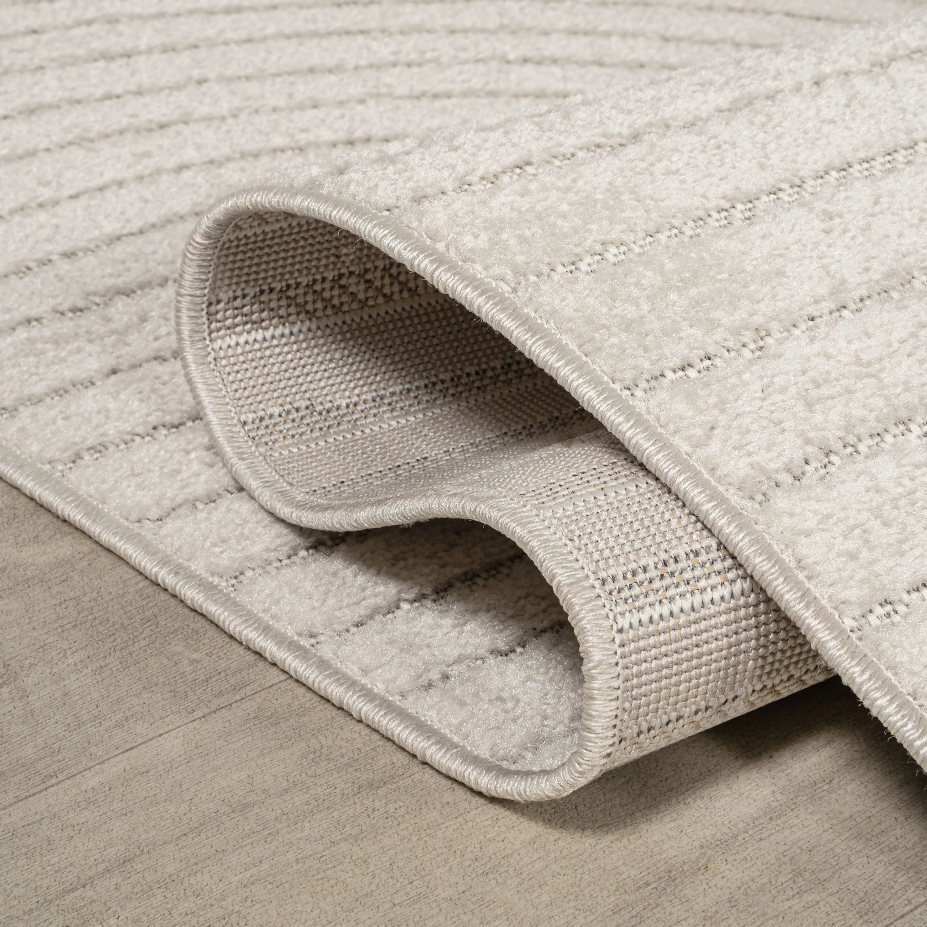 7' Ivory And Cream Round Striped Indoor Outdoor Area Rug Homeroots Outdoor