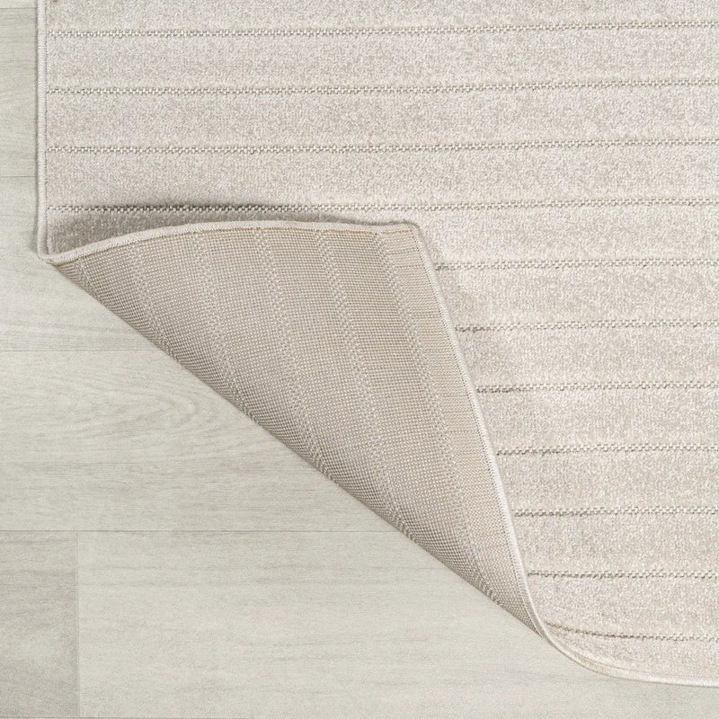 7' Ivory And Cream Round Striped Indoor Outdoor Area Rug Homeroots Outdoor
