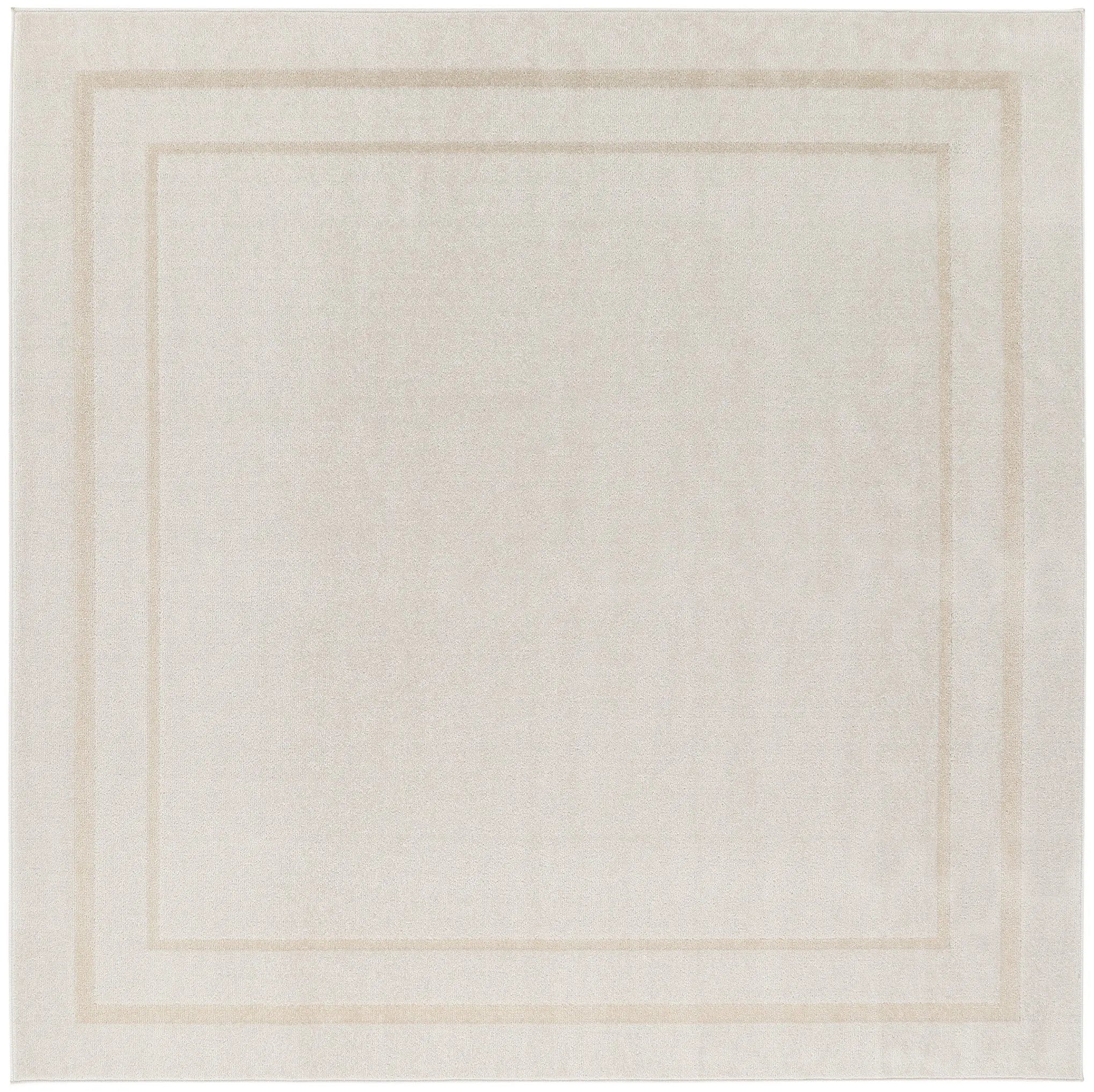 7' Ivory And Gold Square Indoor Outdoor Area Rug Homeroots Outdoor