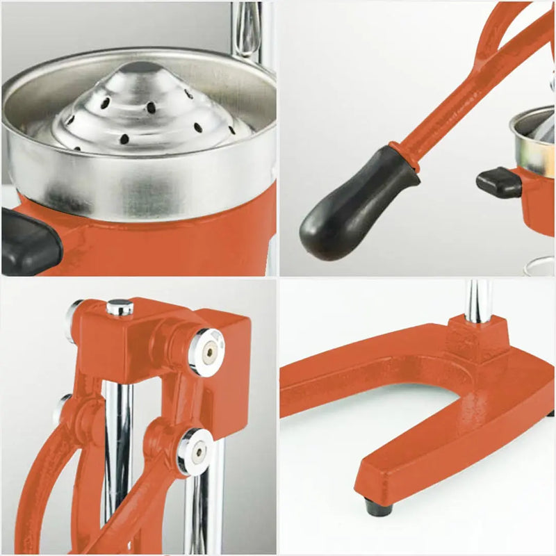 7" Orange Cast Iron Manual Juicer Homeroots Kitchen & Dining