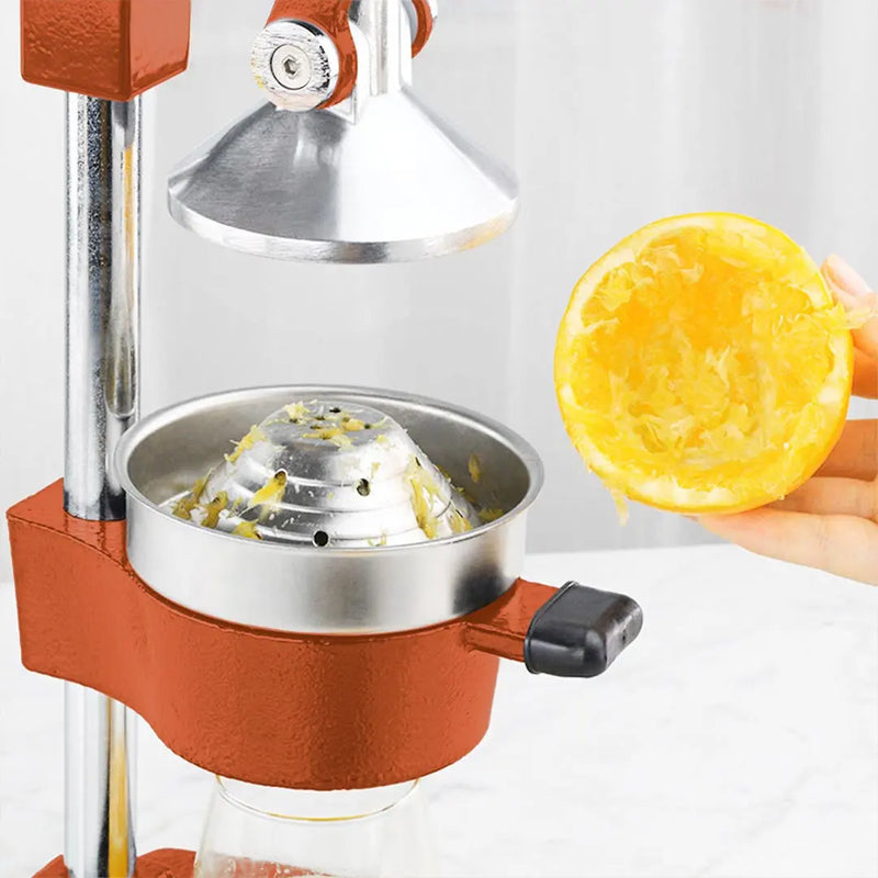 7" Orange Cast Iron Manual Juicer Homeroots Kitchen & Dining