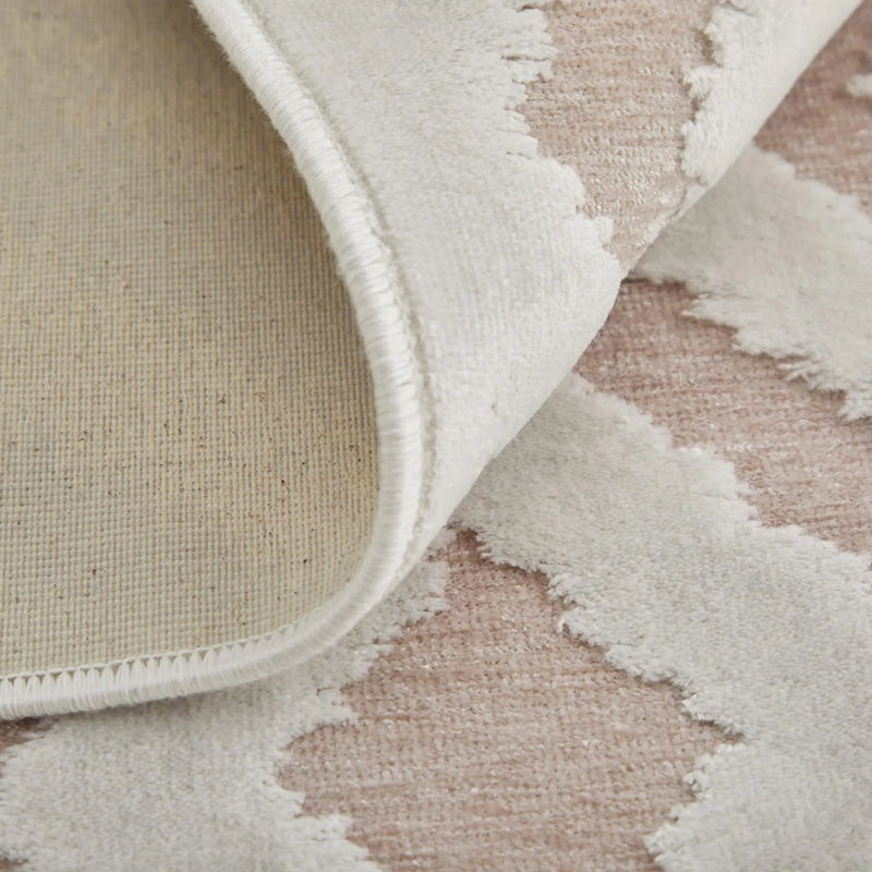 7' Pink And White Round Rug Homeroots Home Decor