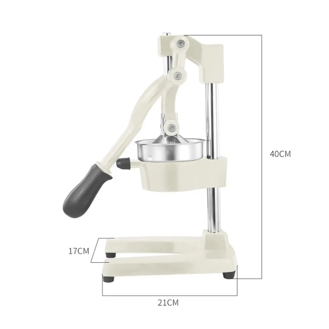 7" White Black And Silver Stainless Steel Manual Juicer Homeroots Kitchen & Dining