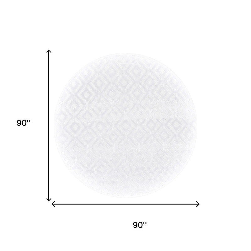 7' White Diamond Round Rug Homeroots Home Decor
