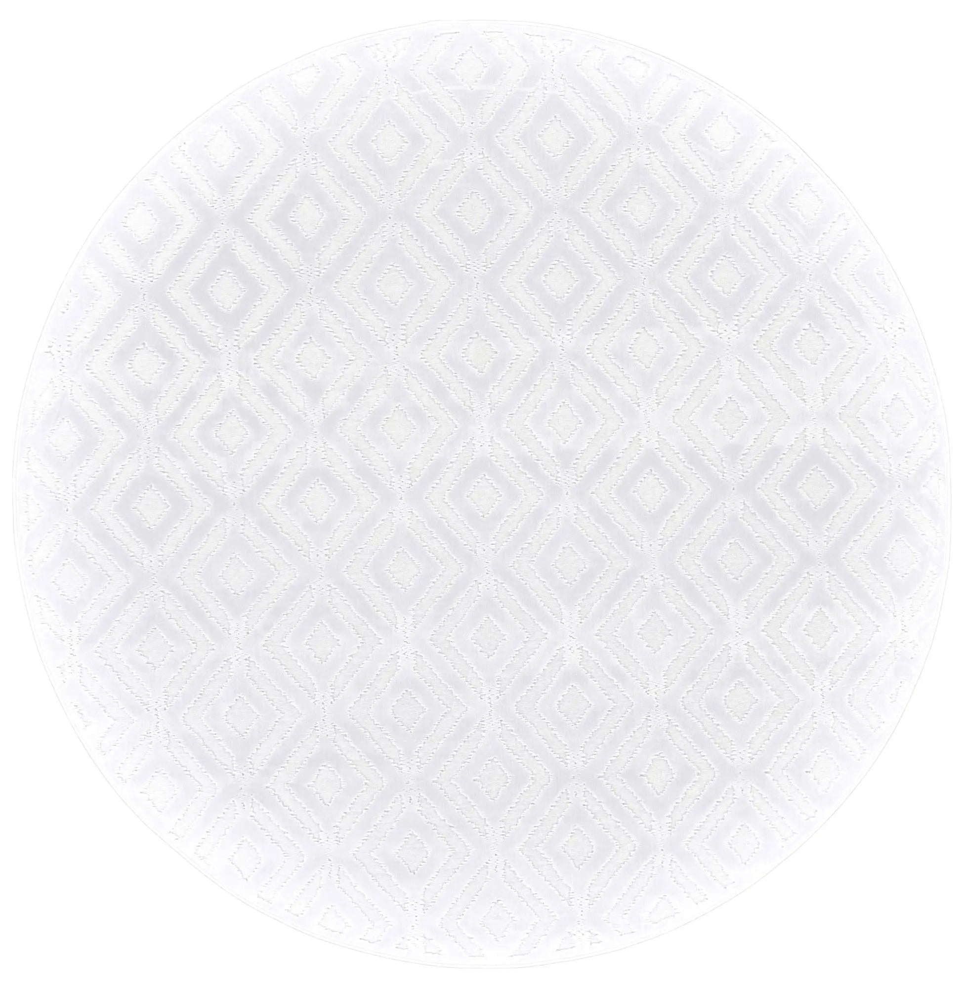 7' White Diamond Round Rug Homeroots Home Decor