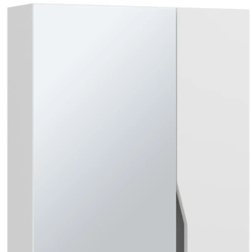 7" White Wood Floating Double Door Bathroom Vanity And Medicine Cabinet With Mirror Homeroots Bed & Bath