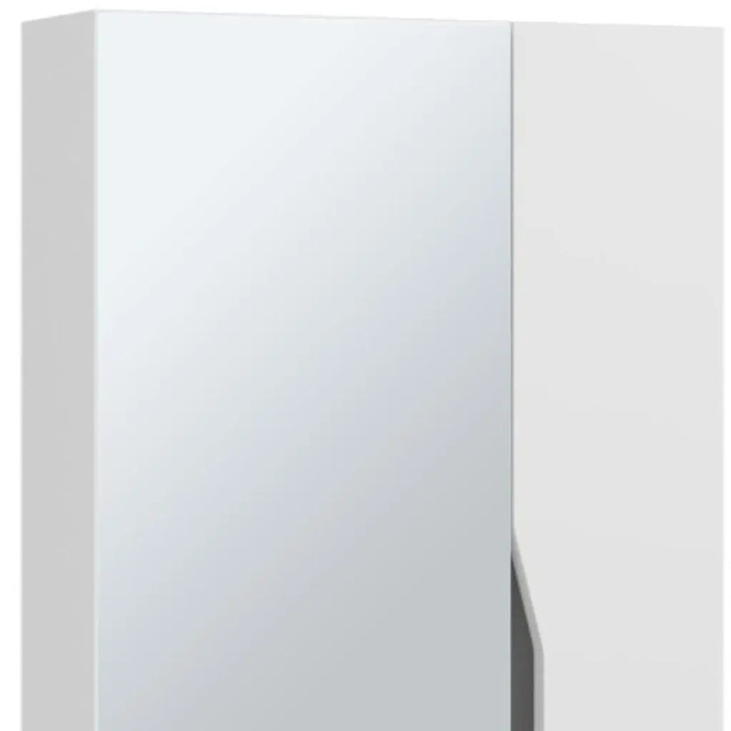 7" White Wood Floating Double Door Bathroom Vanity And Medicine Cabinet With Mirror Homeroots Bed & Bath