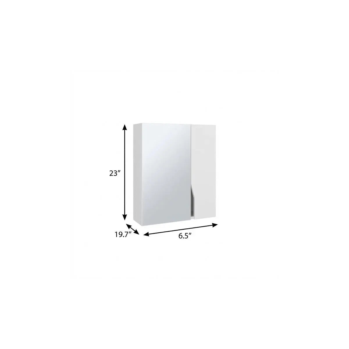 7" White Wood Floating Double Door Bathroom Vanity And Medicine Cabinet With Mirror Homeroots Bed & Bath
